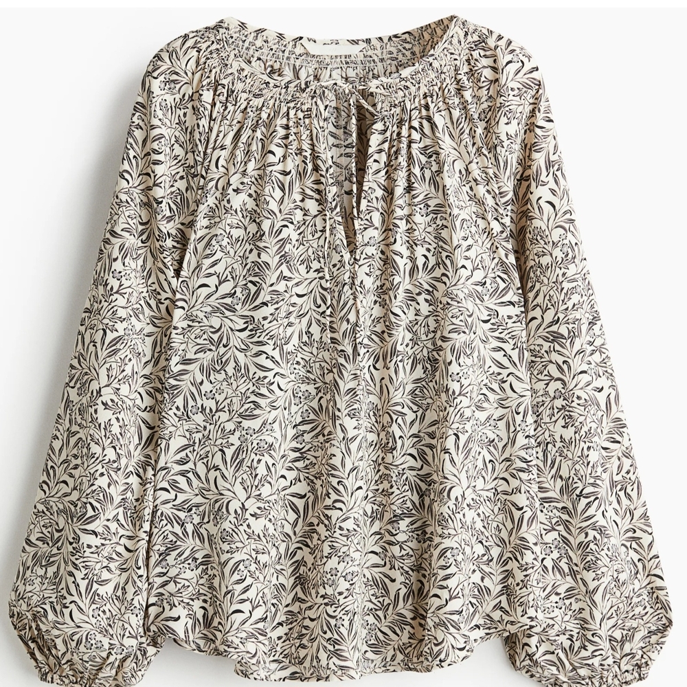 NWT H&M Oversized Crepe Blouse Womens Size S